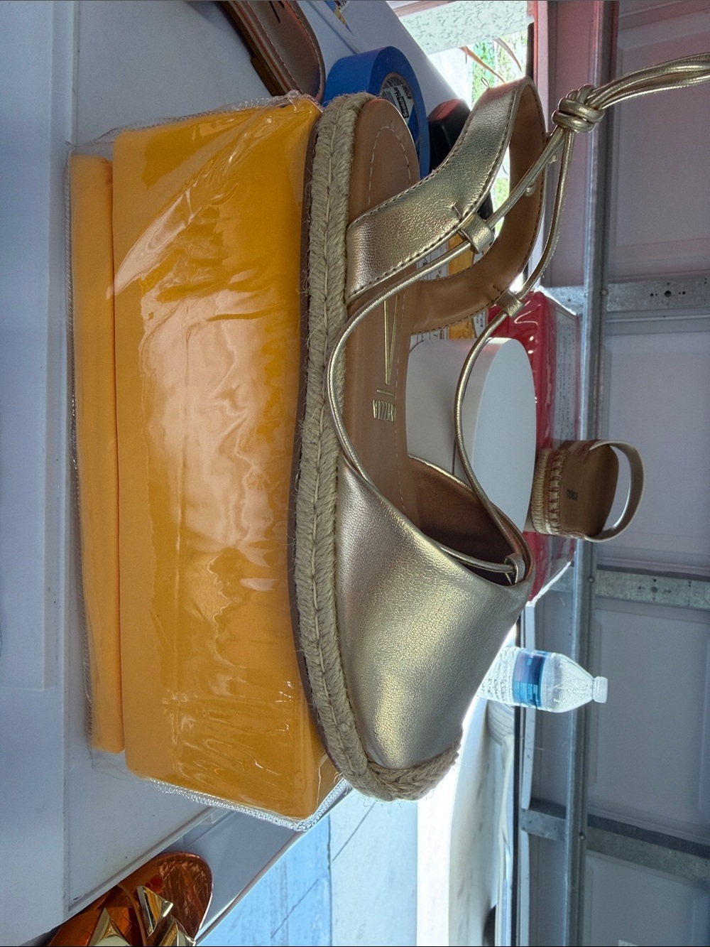 Gold Slingback Espadrille Sandal - Picture 2 of 2